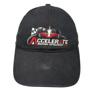 Accelerate Indoor Speedway Fitted Baseball Cap Black M Embroidered Vented Holes